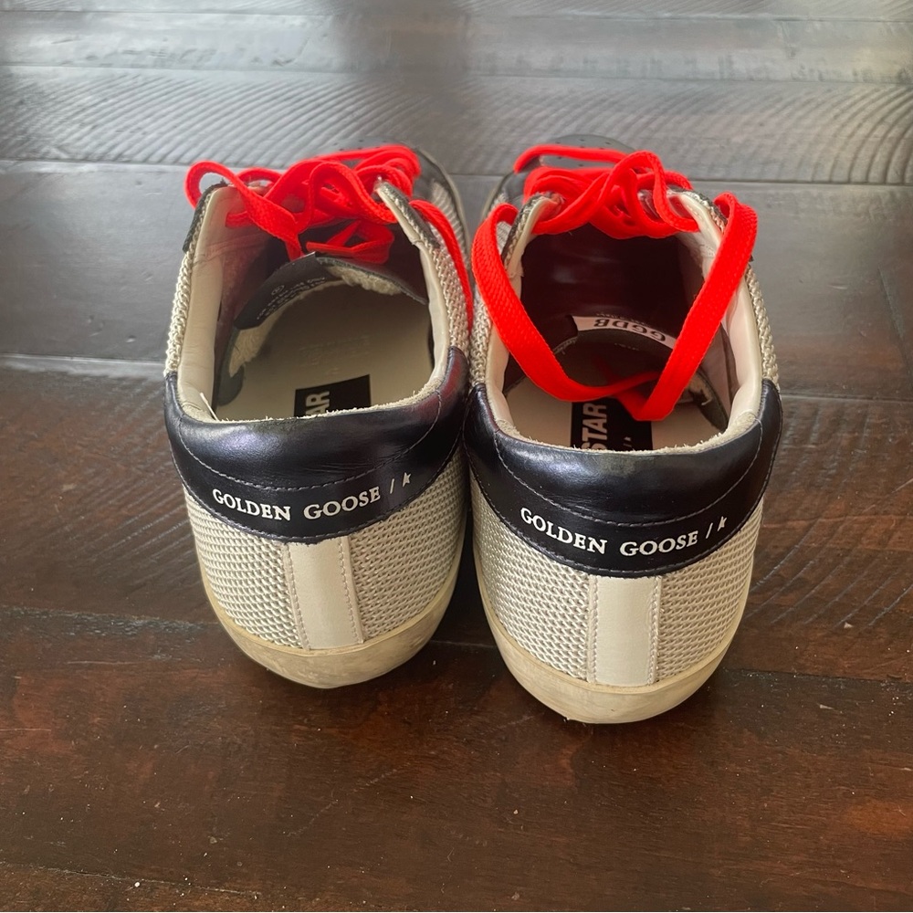 Golden Goose‎ Superstar Sneakers Mesh and Leather size 42/US 12 Orange Black - Picture 4 of 14